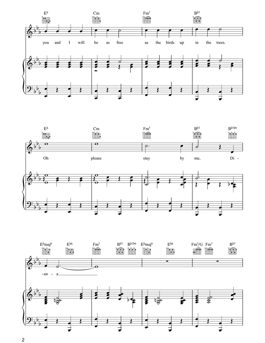 Diana Diana Piano, Vocal, Guitar scores gallery preview page 2