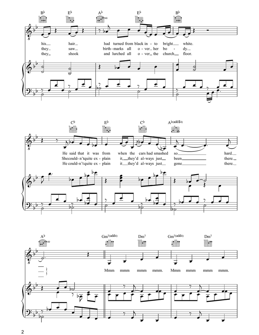 Mmm Mmm Mmm Mmm Mmm Mmm Mmm Mmm Piano, Vocal, Guitar scores gallery preview page 2