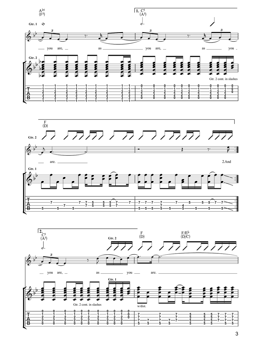 As You Are As You Are Acoustic Guitar scores gallery preview page 3