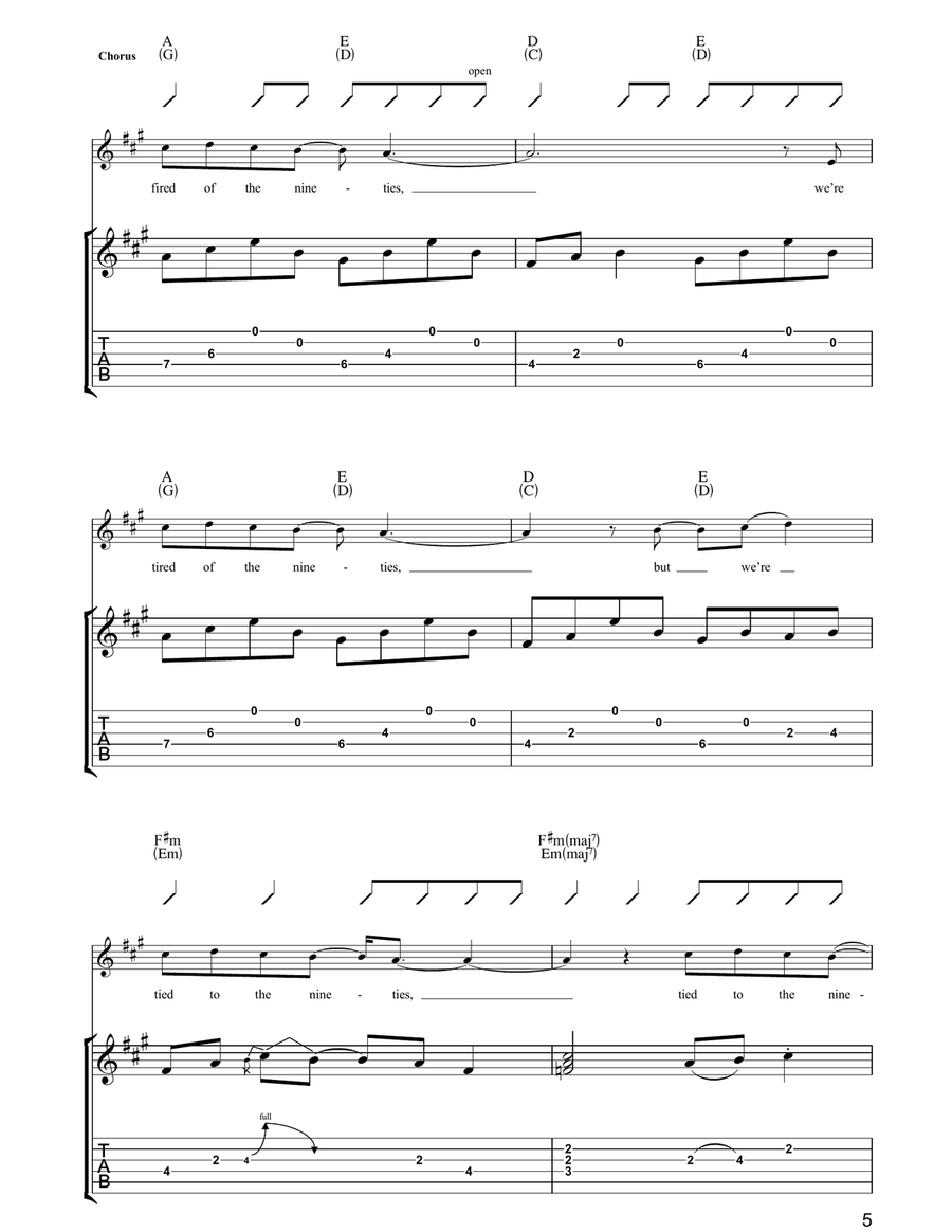 Tied To The 90s Tied To The 90s Acoustic Guitar scores gallery preview page 5