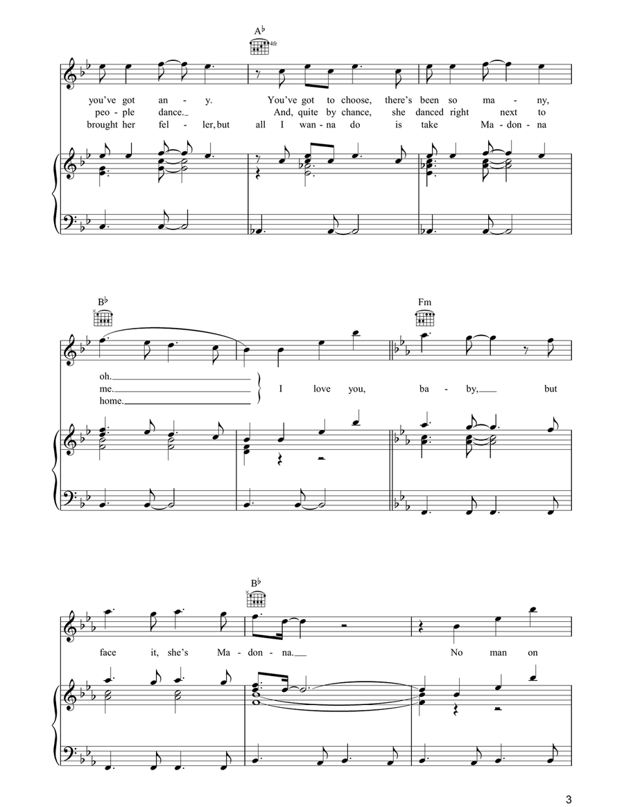 She's Madonna She's Madonna Piano, Vocal, Guitar scores gallery preview page 3