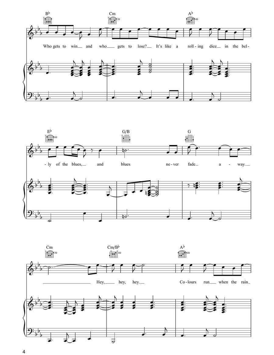 Blues Never Fade Away Blues Never Fade Away Piano, Vocal, Guitar scores gallery preview page 4