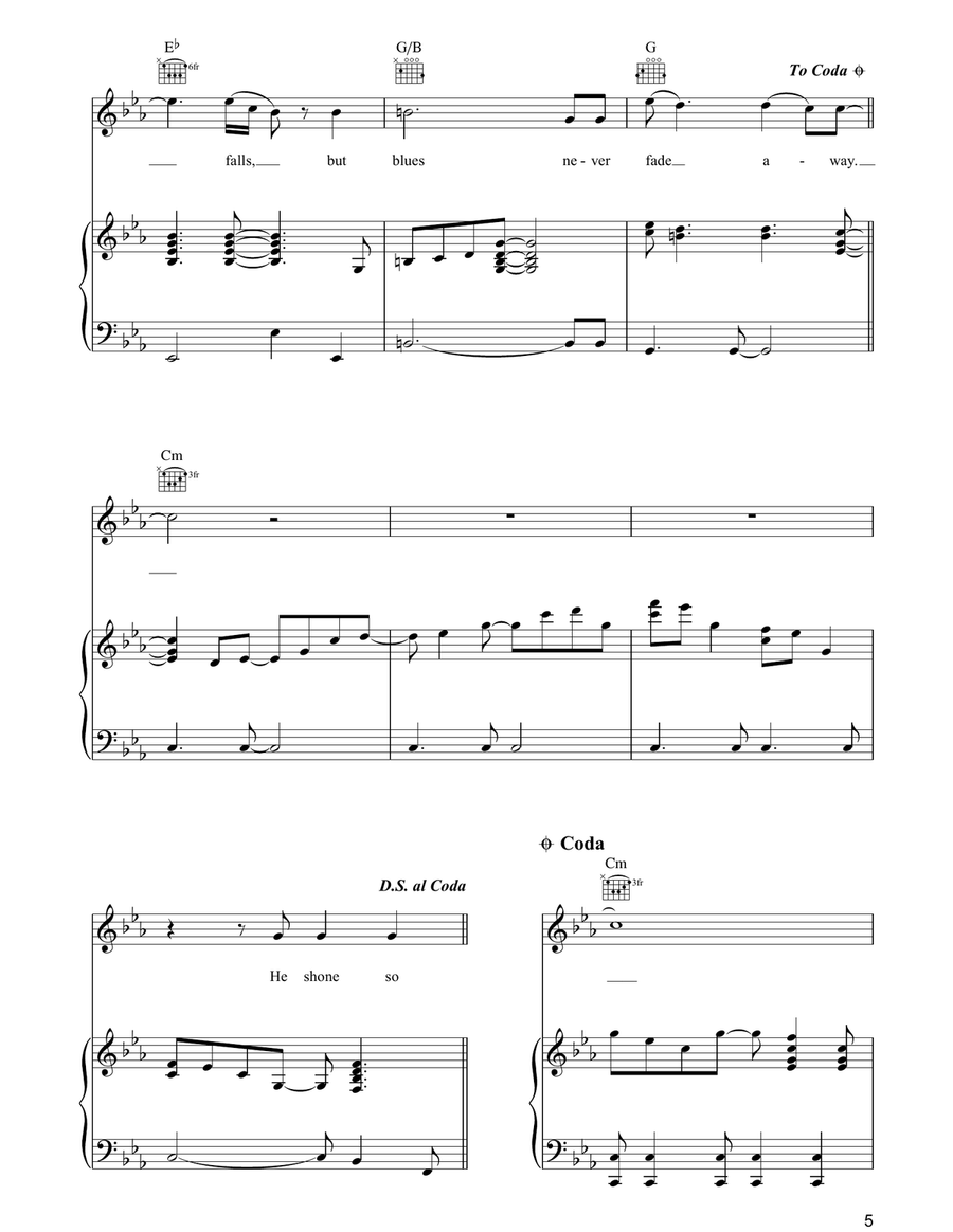 Blues Never Fade Away Blues Never Fade Away Piano, Vocal, Guitar scores gallery preview page 5
