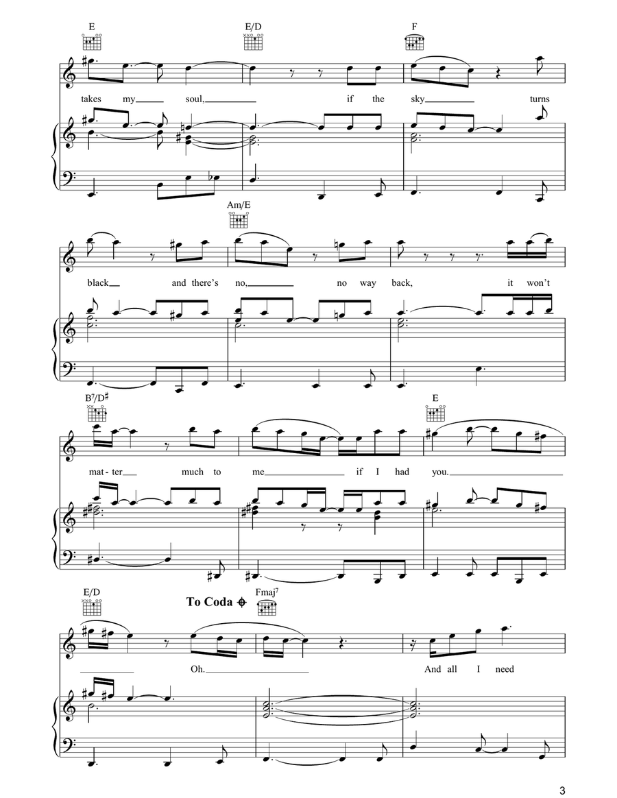 If The Rain Must Fall Piano, Vocal, Guitar scores gallery preview page 3
