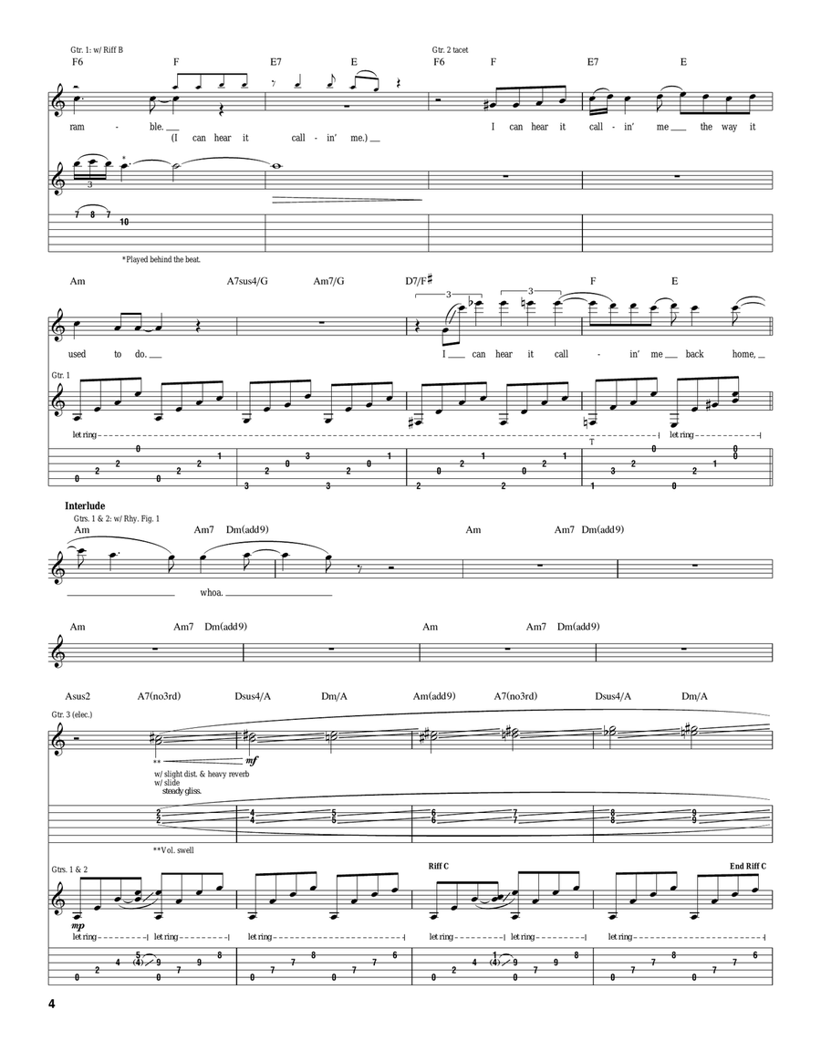 Babe, I'm Gonna Leave You Acoustic Guitar scores gallery preview page 4