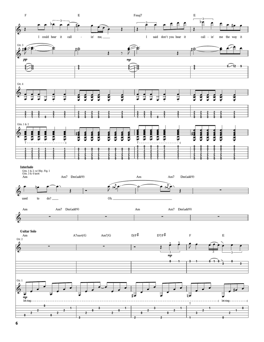 Babe, I'm Gonna Leave You Acoustic Guitar scores gallery preview page 6