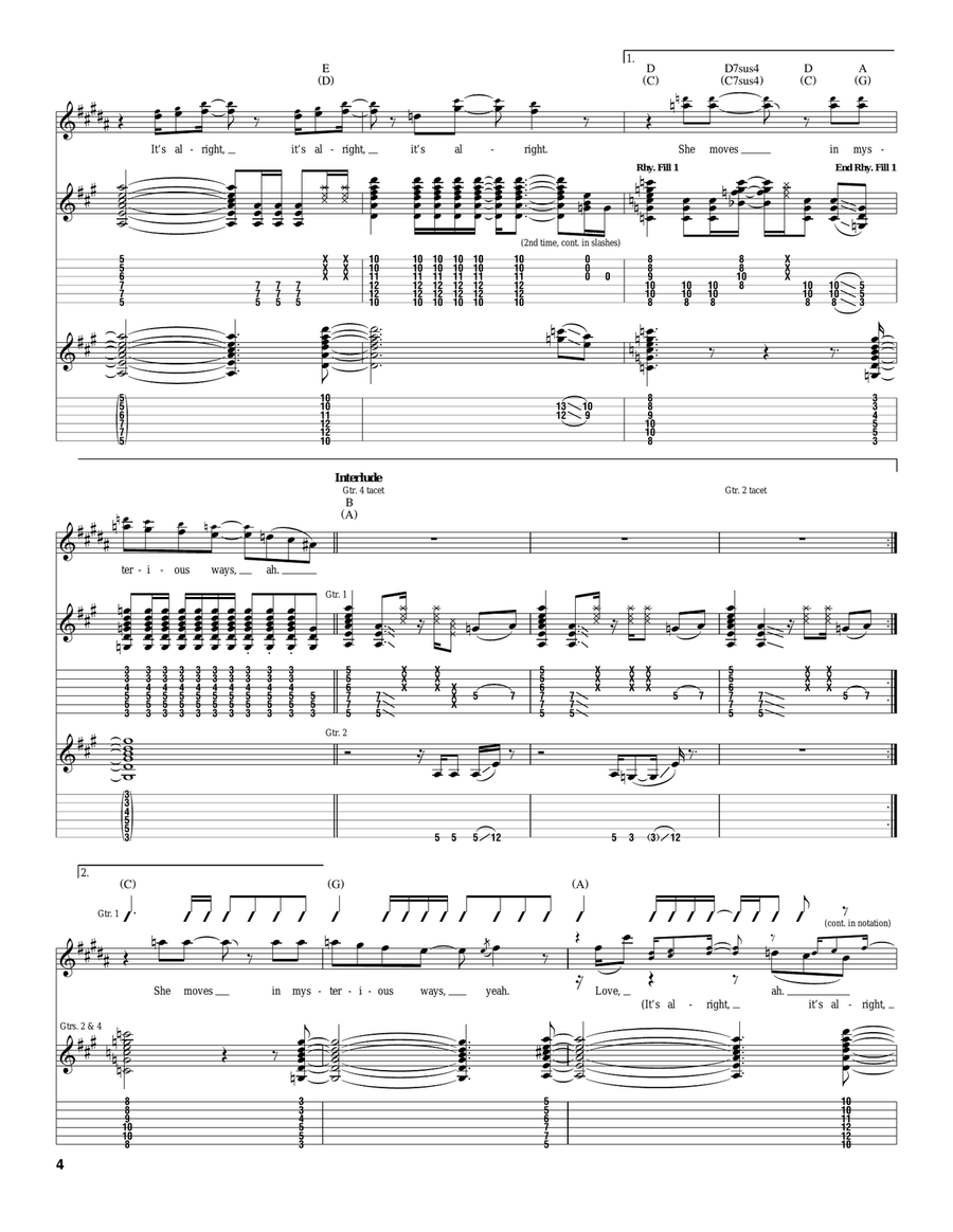 Mysterious Ways Mysterious Ways Acoustic Guitar scores gallery preview page 4