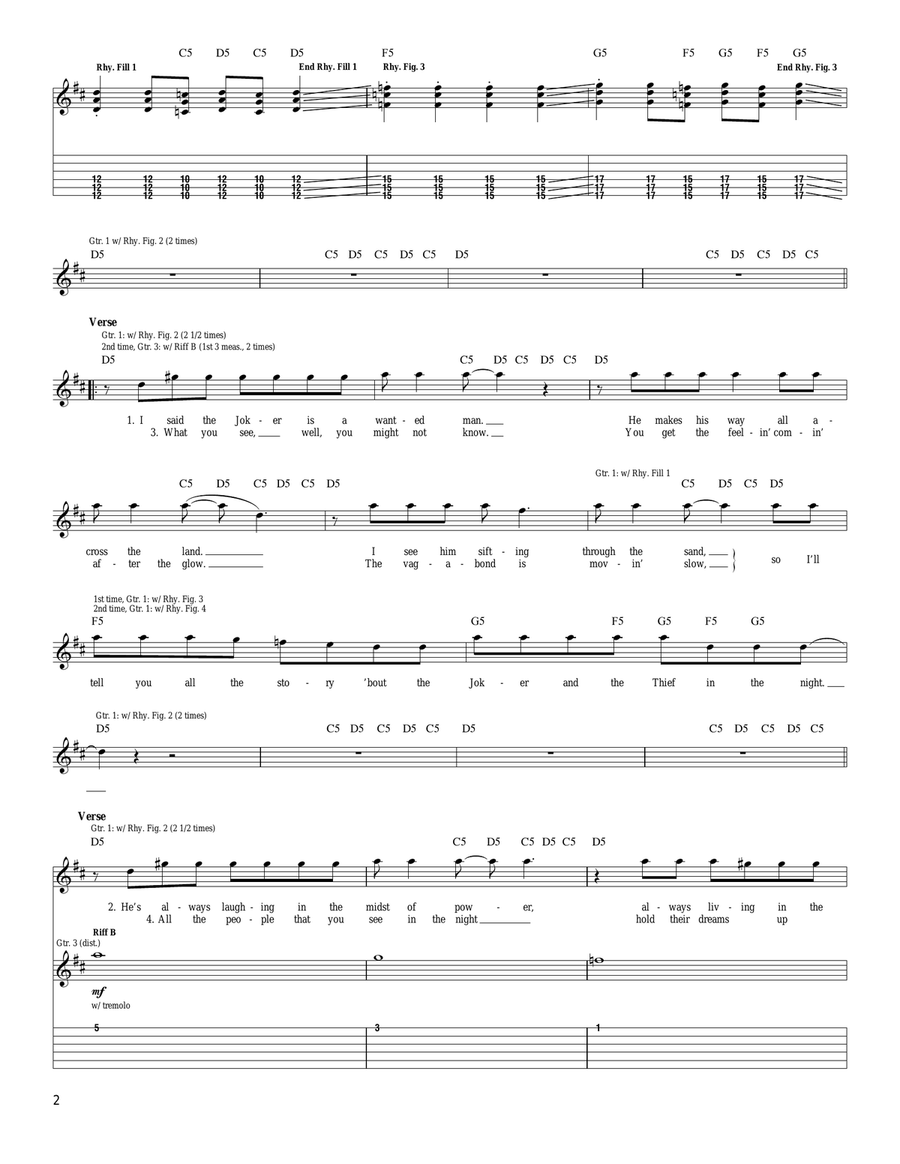 Joker & The Thief Joker & The Thief Acoustic Guitar scores gallery preview page 2