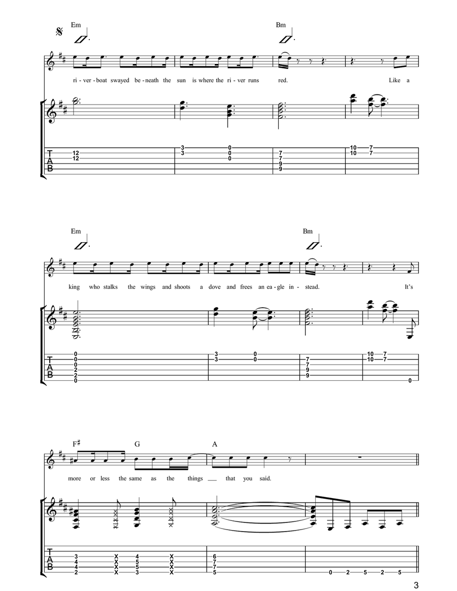 The Riverboat Song The Riverboat Song Guitar Tablature scores gallery preview page 3
