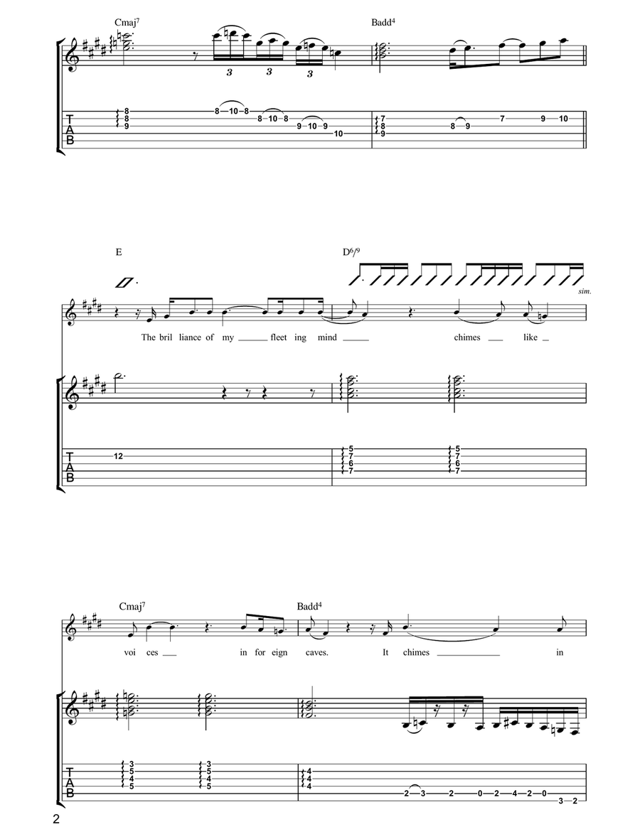 Fleeting Mind Fleeting Mind Guitar Tablature scores gallery preview page 2