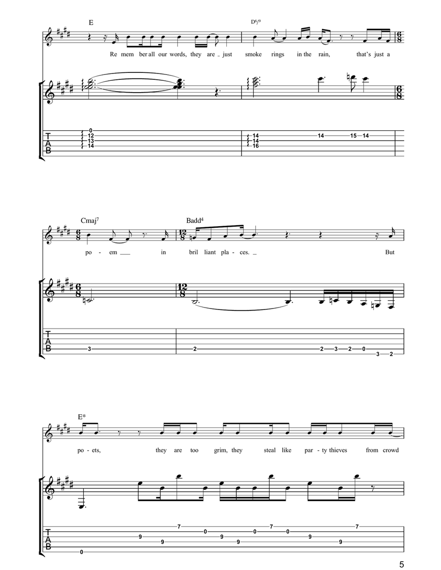 Fleeting Mind Fleeting Mind Guitar Tablature scores gallery preview page 5
