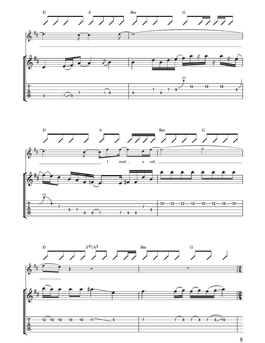It's My Shadow It's My Shadow Guitar Tablature scores gallery preview page 5