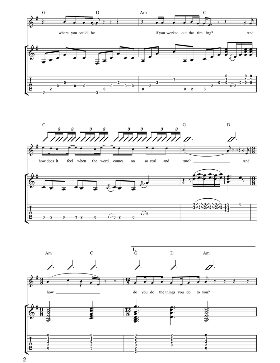 The Downstream The Downstream Guitar Tablature scores gallery preview page 2