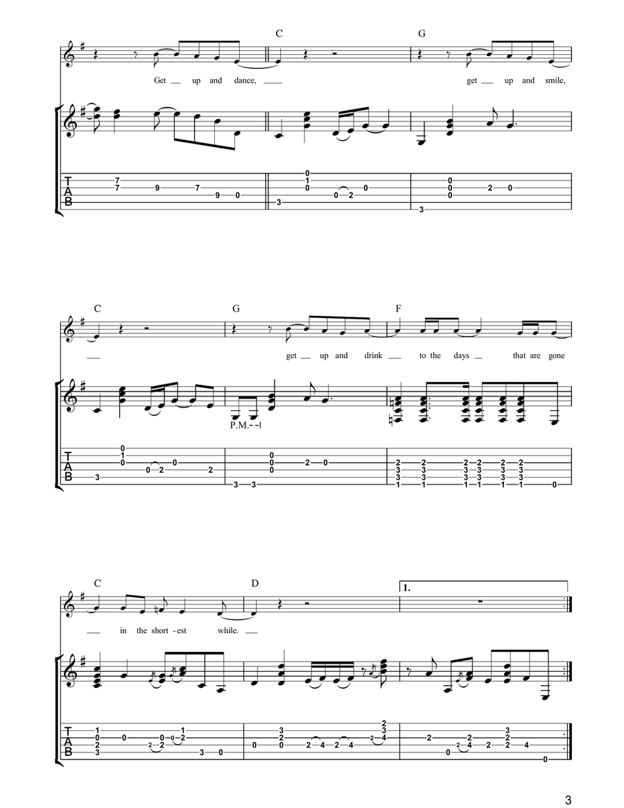 One For The Road One For The Road Guitar Tablature scores gallery preview page 3