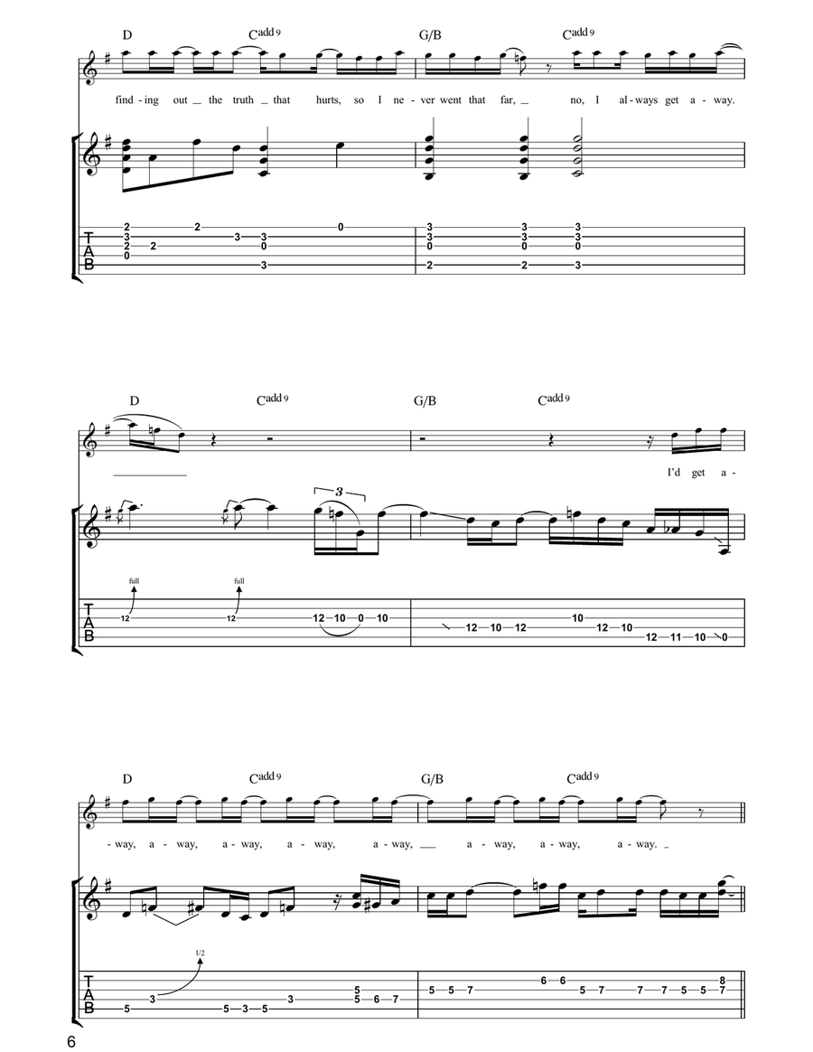 Get Away Get Away Guitar Tablature scores gallery preview page 6