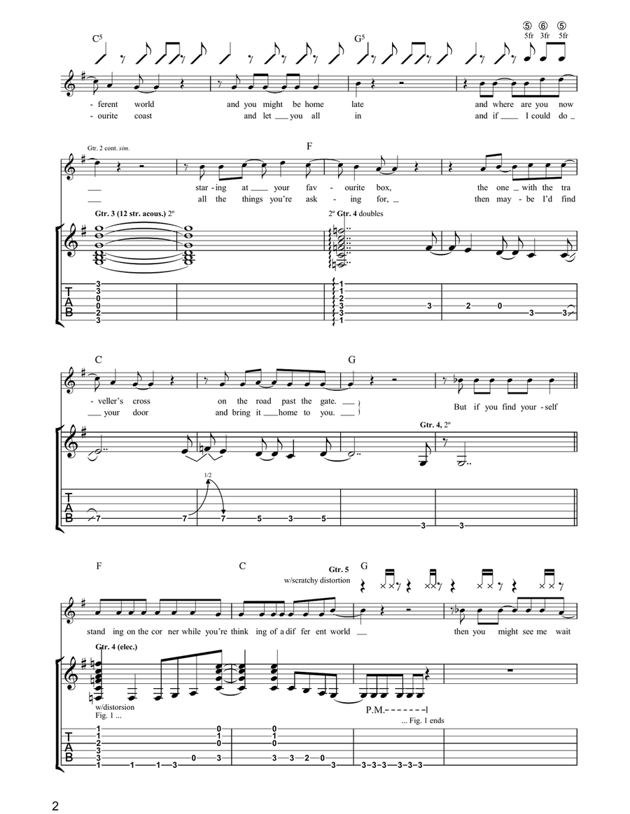 Traveller's Tune Traveller's Tune Guitar Tablature scores gallery preview page 2