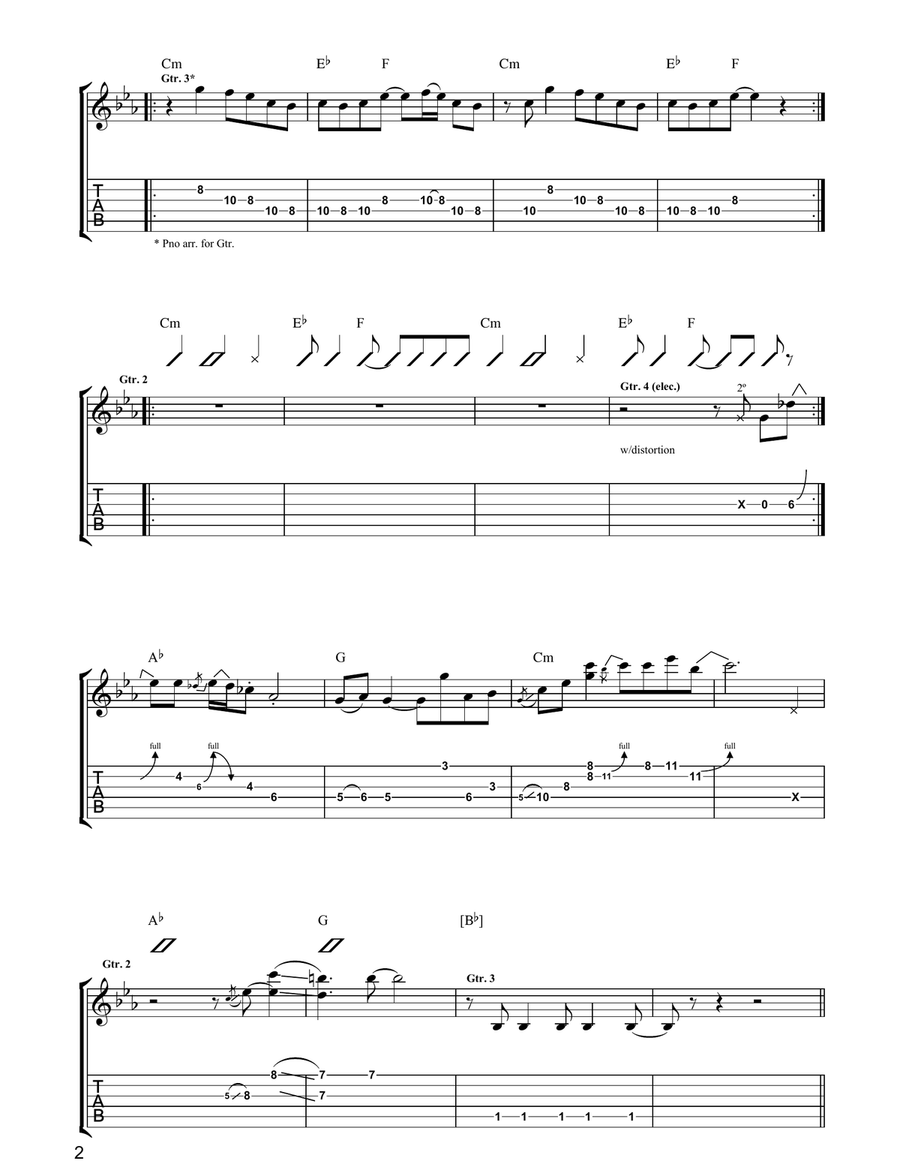 All Up All Up Guitar Tablature scores gallery preview page 2