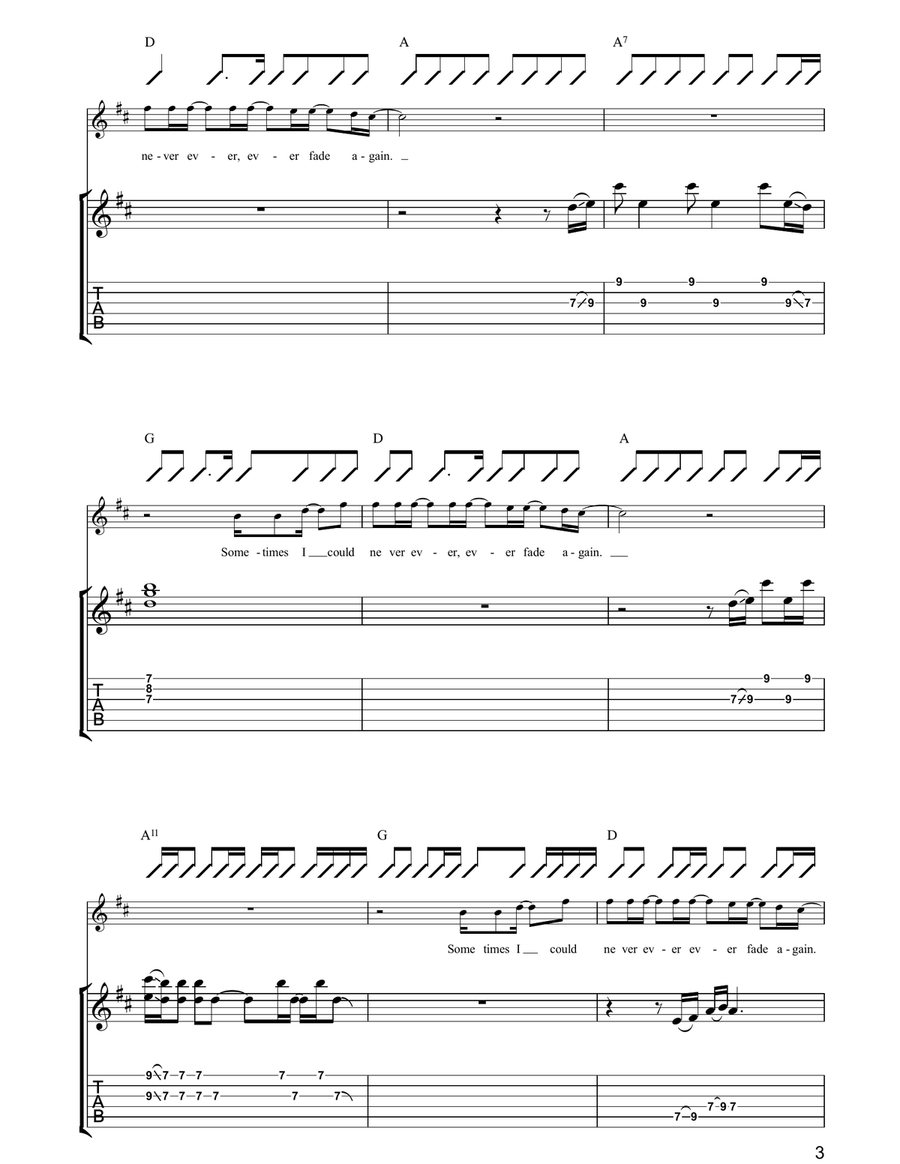 It's A Beautiful Thing It's A Beautiful Thing Guitar Tablature scores gallery preview page 3