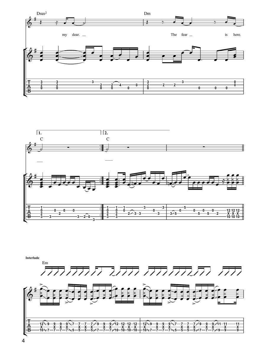 The Fear The Fear Acoustic Guitar scores gallery preview page 4