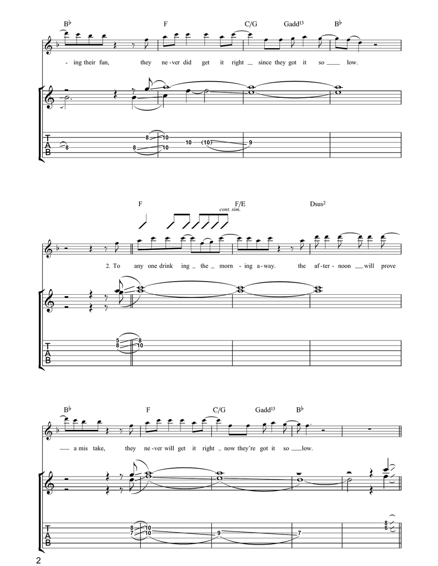 So Low So Low Guitar Tablature scores gallery preview page 2