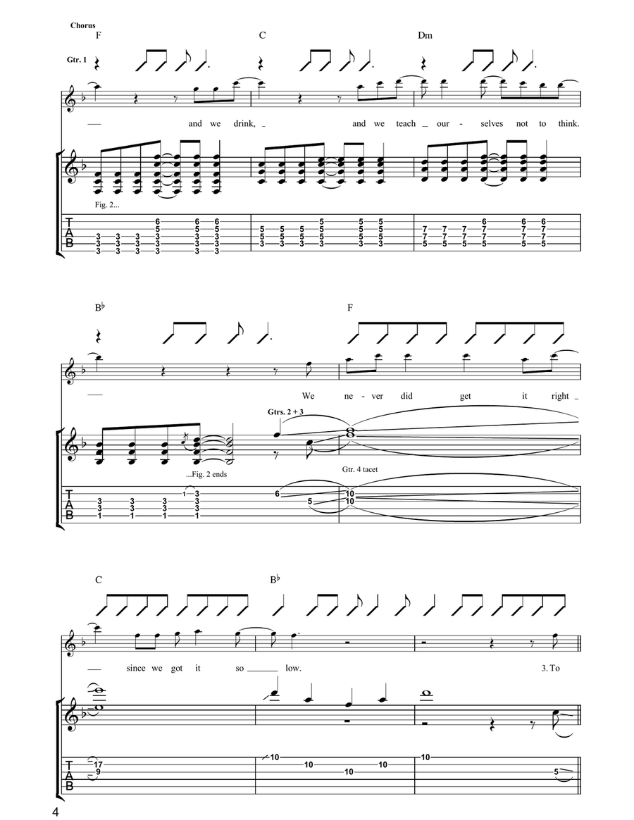 So Low So Low Guitar Tablature scores gallery preview page 4
