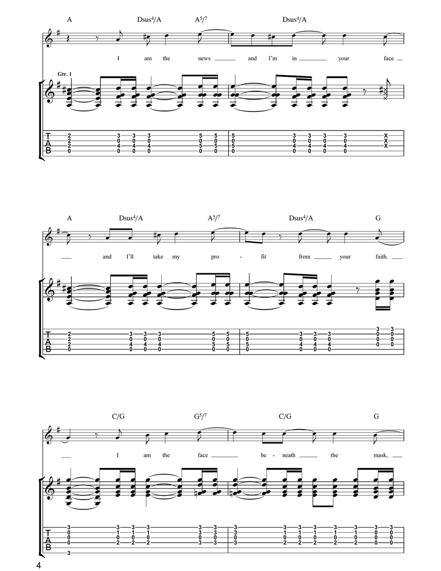 I Am The News I Am The News Guitar Tablature scores gallery preview page 4