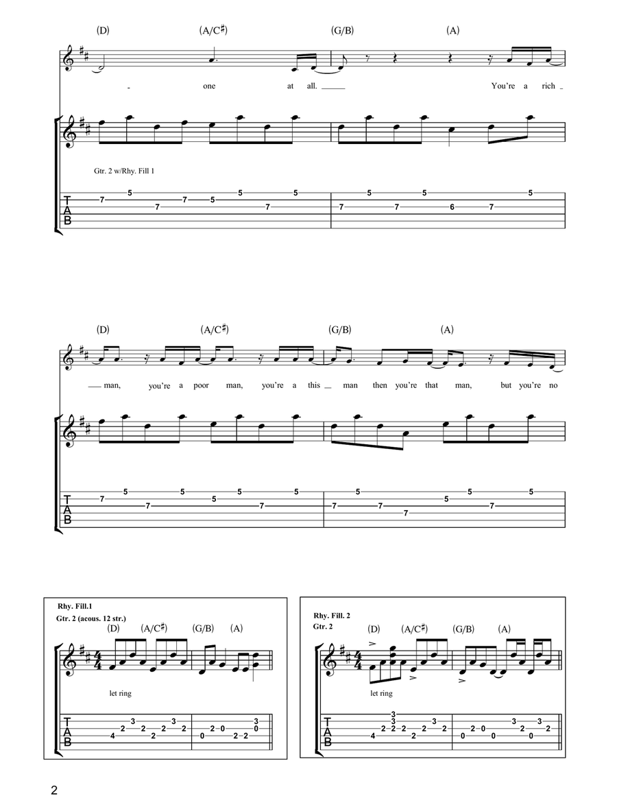 No One At All No One At All Guitar Tablature scores gallery preview page 2