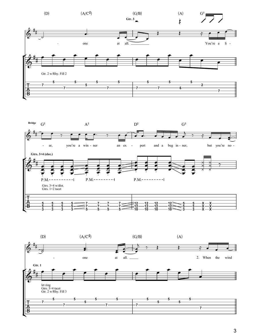 No One At All No One At All Guitar Tablature scores gallery preview page 3