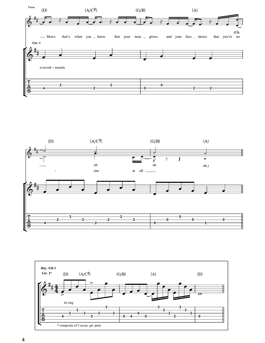 No One At All No One At All Guitar Tablature scores gallery preview page 4