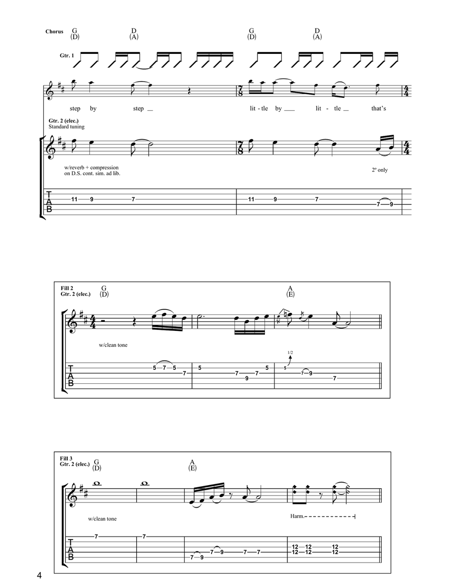 Step By Step Step By Step Guitar Tablature scores gallery preview page 4