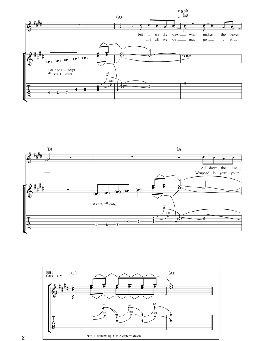 The Waves The Waves Guitar Tablature scores gallery preview page 2