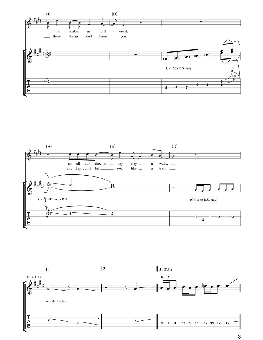 The Waves The Waves Guitar Tablature scores gallery preview page 3