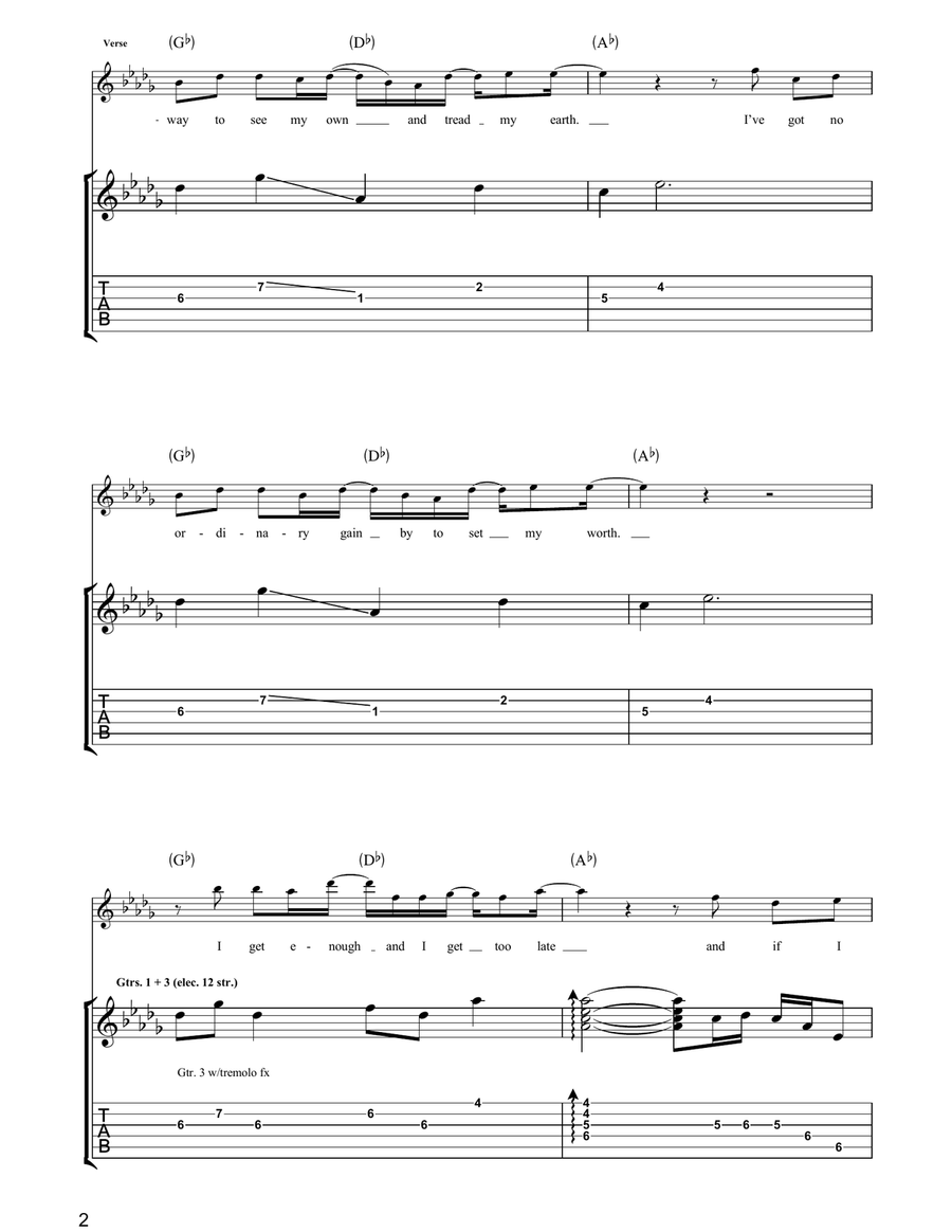 I Won't Get Grazed I Won't Get Grazed Guitar Tablature scores gallery preview page 2