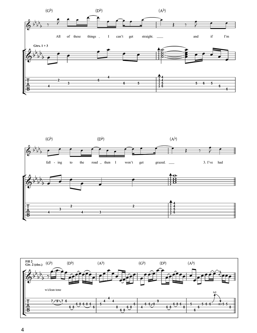 I Won't Get Grazed I Won't Get Grazed Guitar Tablature scores gallery preview page 4