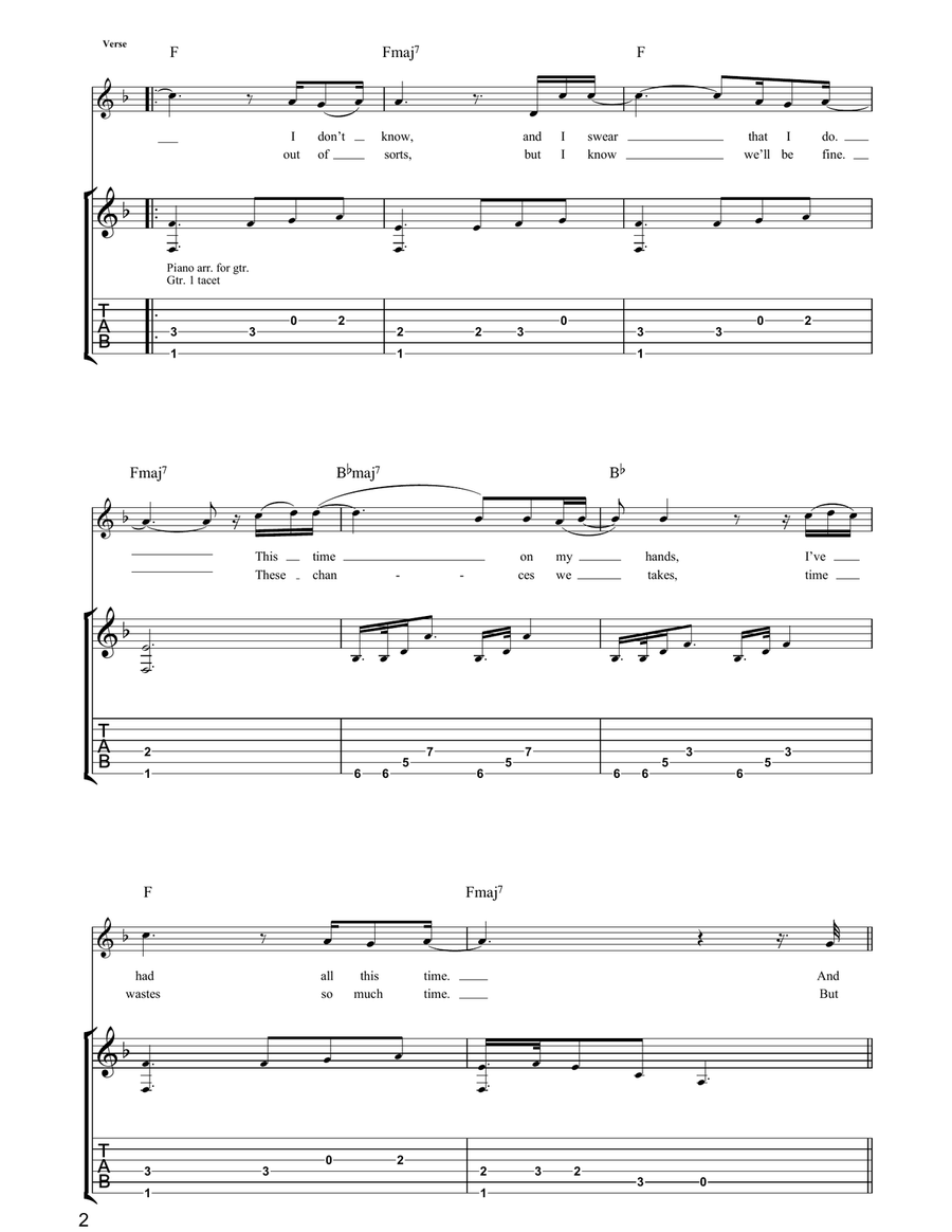 Falling Down Falling Down Acoustic Guitar scores gallery preview page 2