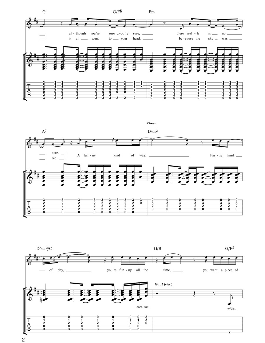Funny Thing Funny Thing Acoustic Guitar scores gallery preview page 2