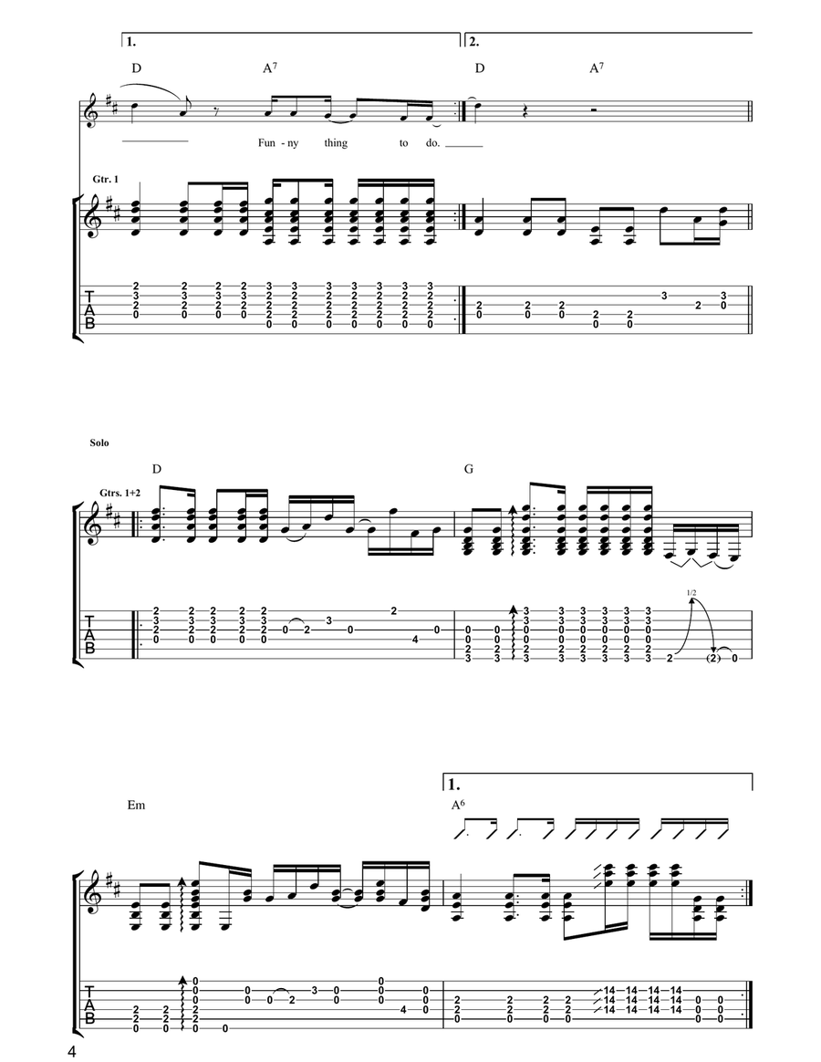 Funny Thing Funny Thing Acoustic Guitar scores gallery preview page 4