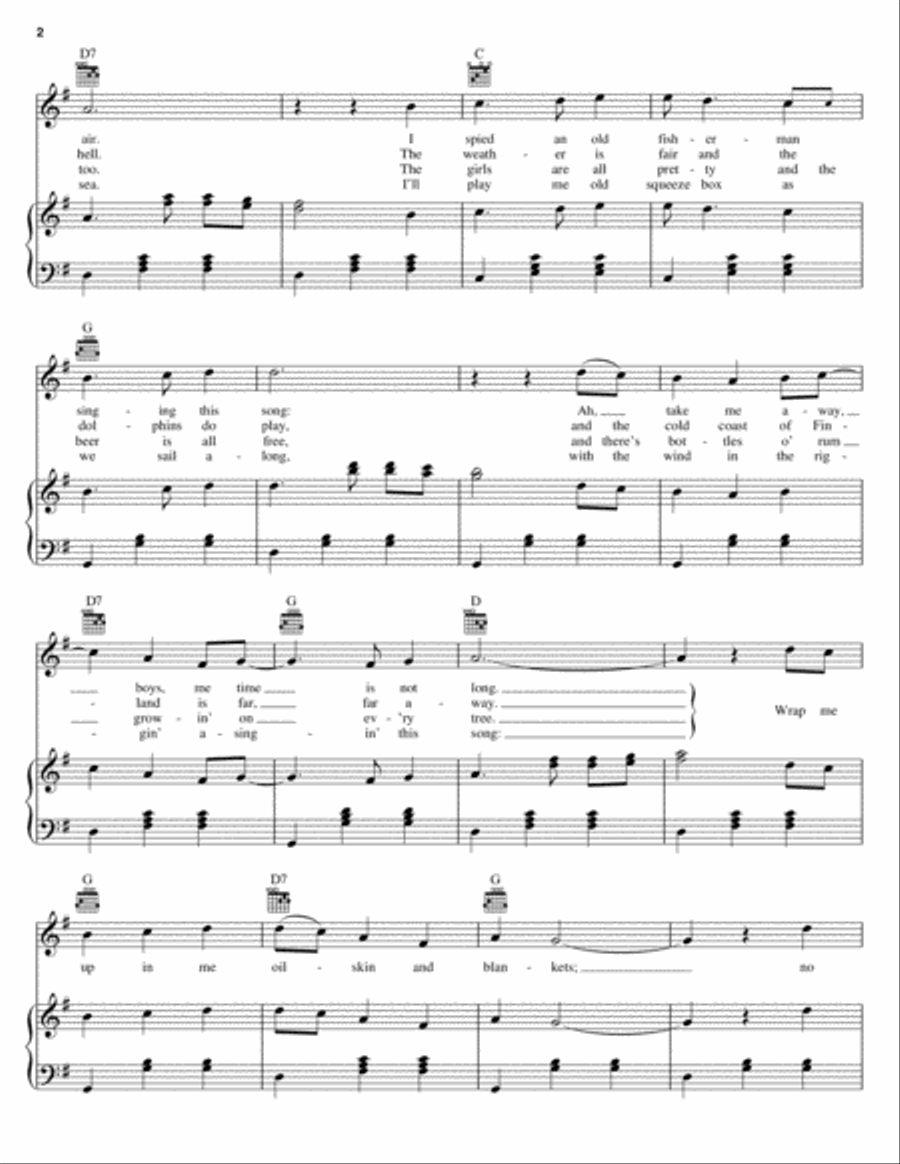 Fiddler's Green Piano, Vocal, Guitar scores gallery preview page 2