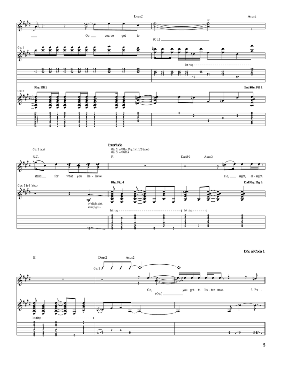 Stand Stand Acoustic Guitar scores gallery preview page 5