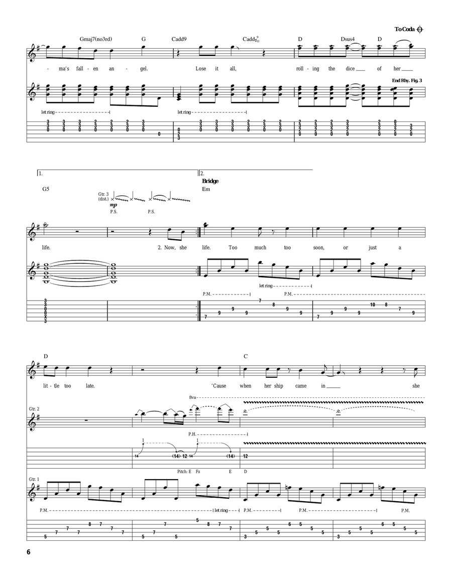 Fallen Angel Fallen Angel Acoustic Guitar scores gallery preview page 6
