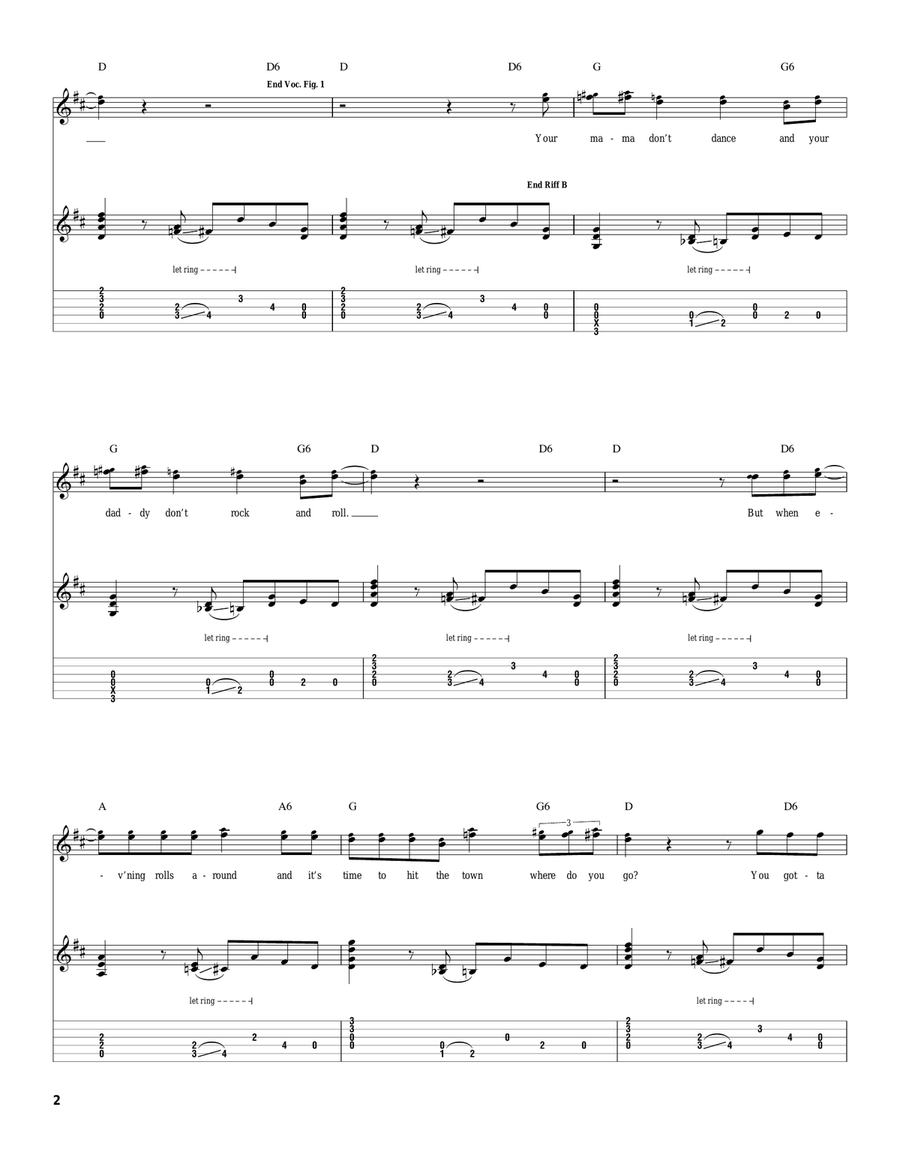 Your Mama Don't Dance Your Mama Don't Dance Acoustic Guitar scores gallery preview page 2