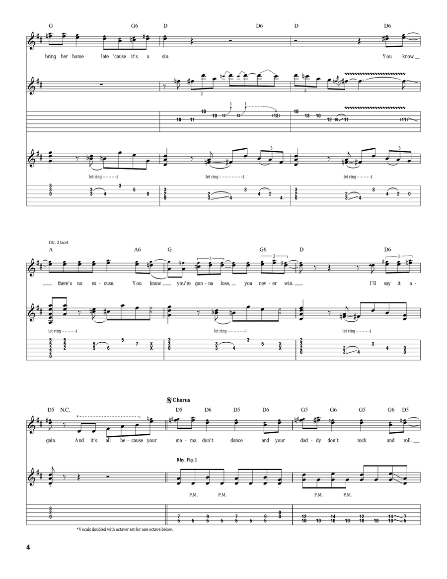 Your Mama Don't Dance Your Mama Don't Dance Acoustic Guitar scores gallery preview page 4