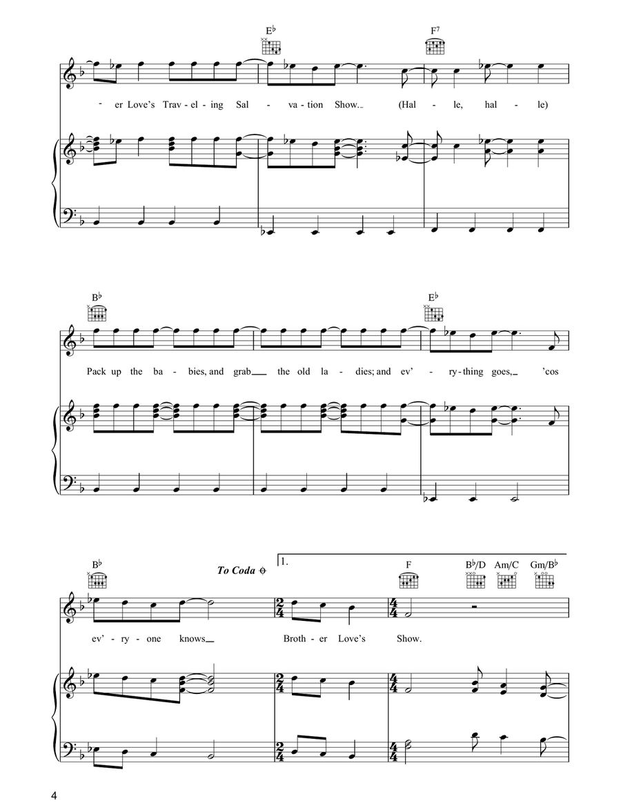 Brother Love's Travelling Salvation Show Piano, Vocal, Guitar scores gallery preview page 4