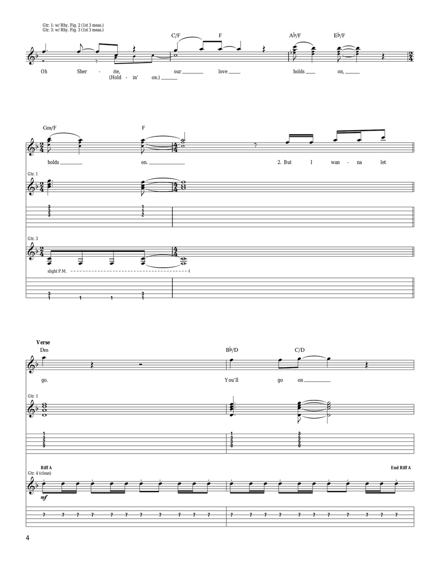 Oh Sherrie Oh Sherrie Acoustic Guitar scores gallery preview page 4