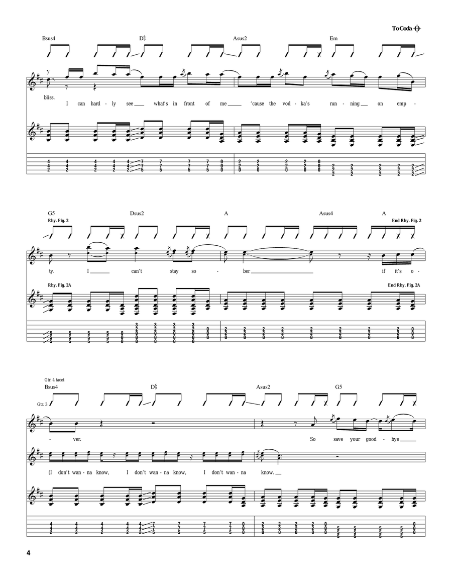 Bliss (I Don't Wanna Know) Acoustic Guitar scores gallery preview page 4