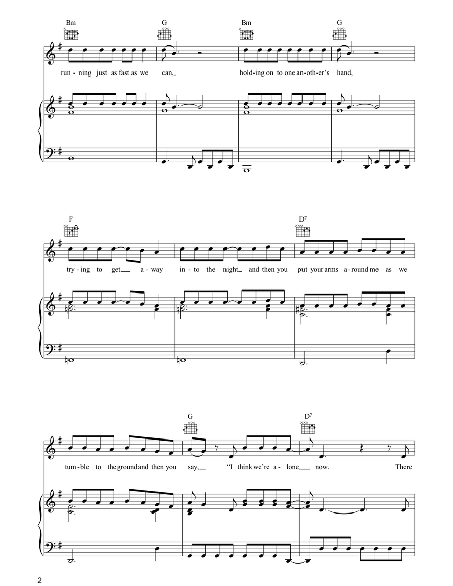 I Think We're Alone Now I Think We're Alone Now Piano, Vocal, Guitar scores gallery preview page 2