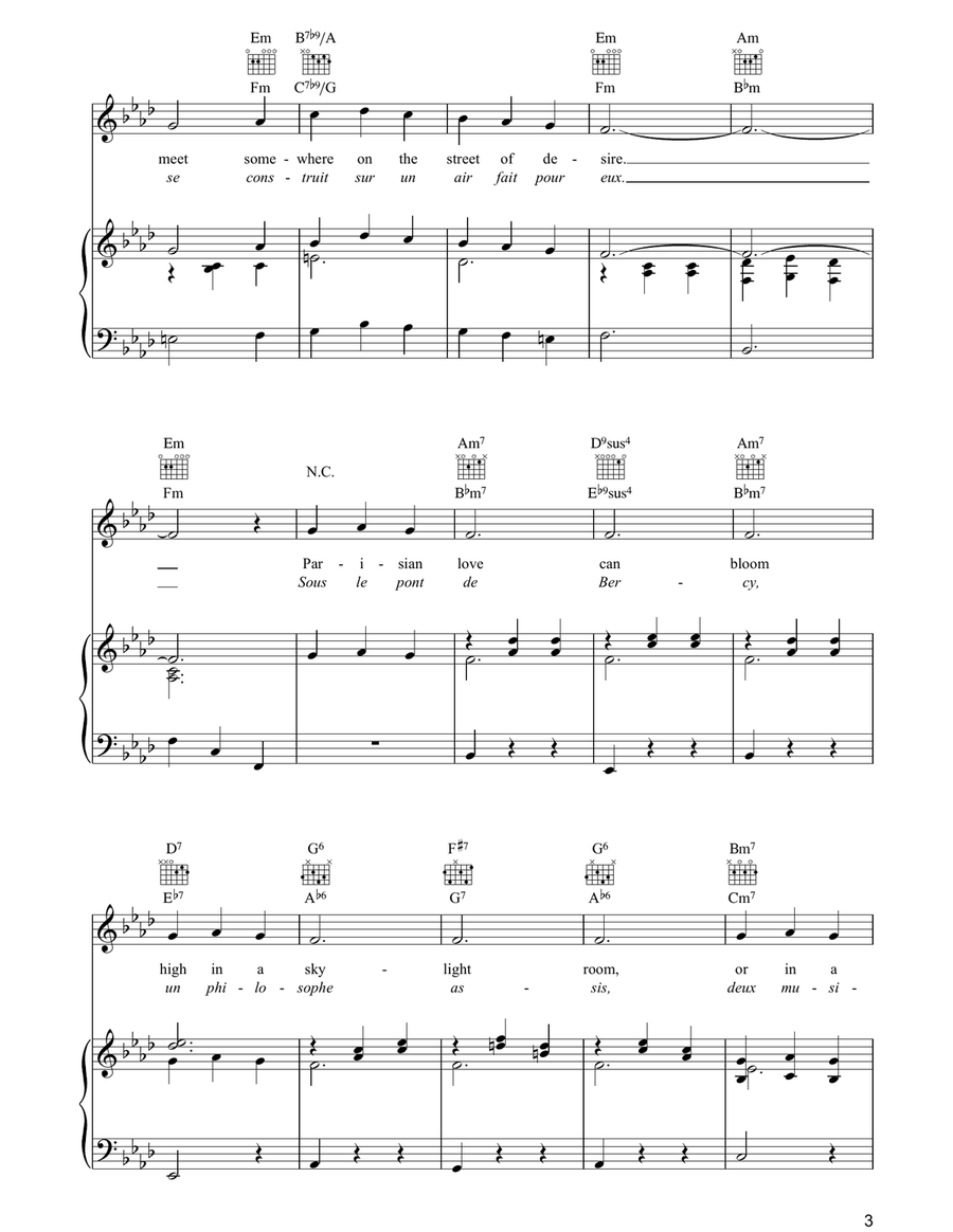 Under Paris Skies (Sous Le Ciel De Paris) Acoustic Guitar scores gallery preview page 3