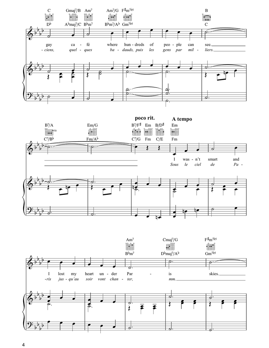 Under Paris Skies (Sous Le Ciel De Paris) Acoustic Guitar scores gallery preview page 4