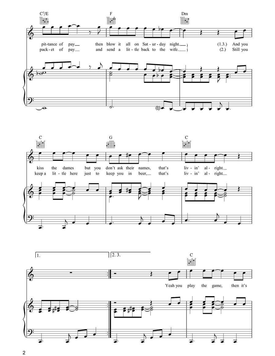 That's Livin' Alright (theme from Auf Wiedersehen Pet) Acoustic Guitar scores gallery preview page 2