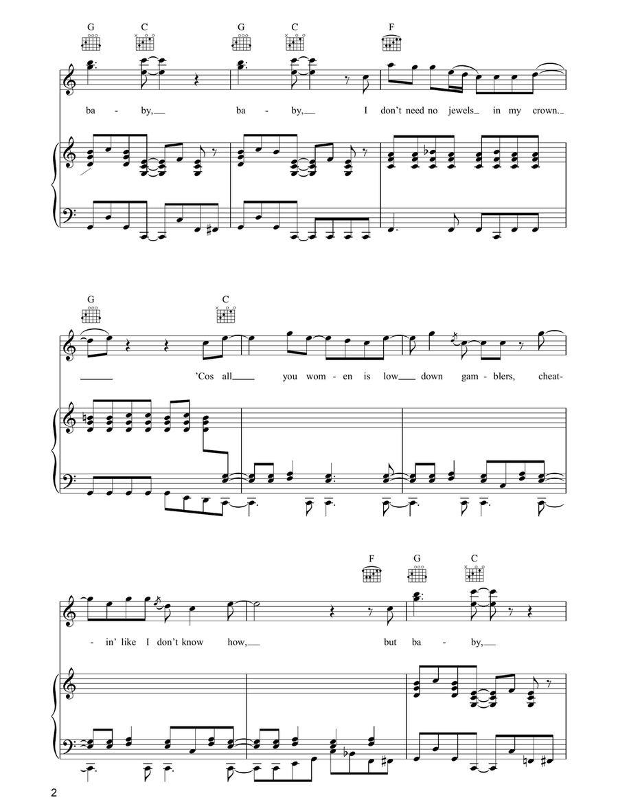 Tumbling Dice Piano, Vocal, Guitar scores gallery preview page 2